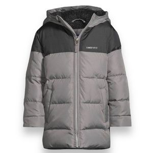 Lands' End Kids Gray and Black Puffer Jacket